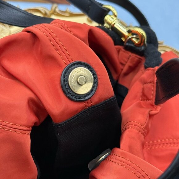 🆕 SEE BY CHLOE 🧿 NWOT Mini Flo Shoulder Bag, Red Nylon - Picture 11 of 16